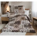 Mikroplyšové povlečení EXCLUSIVE 140x200+70x90 Patchwork béžový 201492134