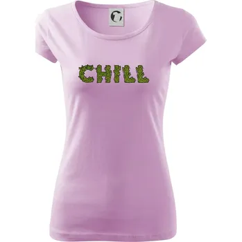 Dámské tričko Konopí nápis chill - Dámské triko Pure - 2XL ( Orchid )