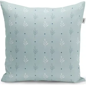Polštář Sablio Polštář Modré a bílé lístky - 40x40 cm