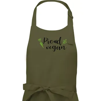 Kuchyňská zástěra Proud vegan - Pánská zástěra na vaření - Univerzální velikost ( Khaki )