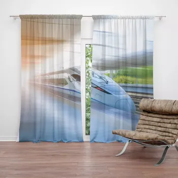 Závěs Sablio Závěs Rychlovlak projíždějící nádražím: 2ks 140x250cm