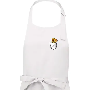 Kuchyňská zástěra Pizza v kapse - Pánská zástěra na vaření - Univerzální velikost ( Bílá )
