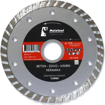 Řezný kotouč MOLATRADE Kotouč diamantový řezný Ø 125 x 2.4 x 22.23 mm, Turbo Profi