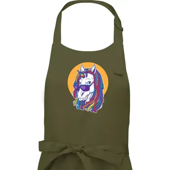 Kuchyňská zástěra Rasta unicorn - Dámská zástěra na vaření - Univerzální velikost ( Khaki )
