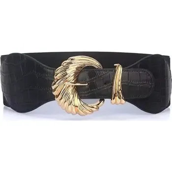 Opasek Dámský strečový široký pásek Rozan Černý