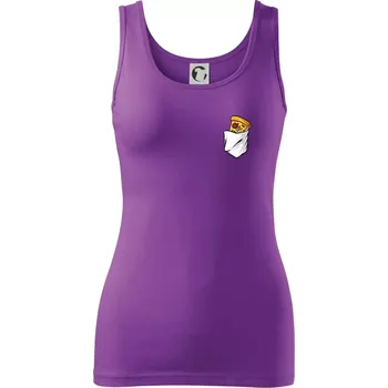 Dámské tričko Pizza v kapse - Dámské tílko - 2XL ( Fialová )