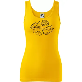 Dámské tričko Paleo - kuře a ryba - Dámské tílko - S ( Žlutá )