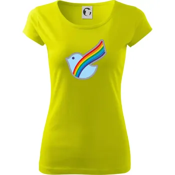 Duhová holubice - Dámské triko Pure - 3XL ( Limetková )