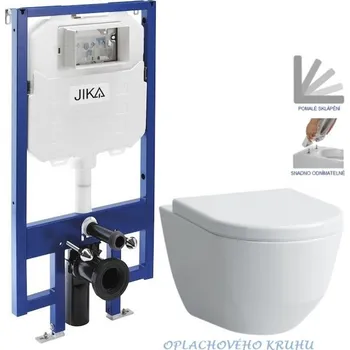 WC sada JIKA předstěnový instalační 8 cm systém bez tlačítka + WC LAUFEN PRO RIMLESS + SEDÁTKO H894652 X LP1