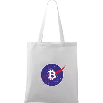 Nákupní taška Bitcoin jiný vesmír - Taška bavlněná - 42 x 38 cm ( Bílá )