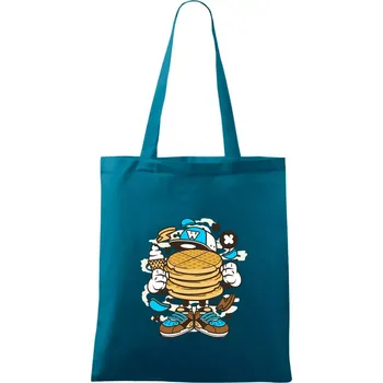 Waflák - Taška bavlněná - 42 x 38 cm ( Petrolejová )