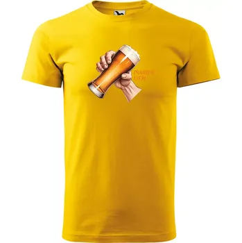 Sablio Tričko s potiskem pro pivaře Pravidelně cvičím - žluté M