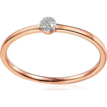 Prsten Minimalistický prsten z růžového zlata s brilianty 0,020 ct IZBR890RP + dárkové balení LUXUS zdarma