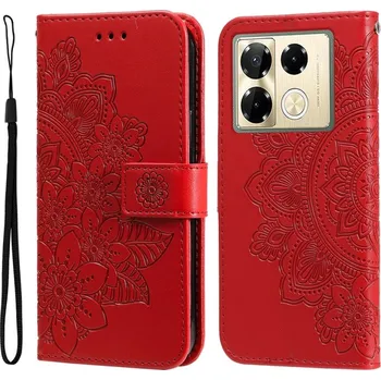 Pouzdro na mobilní telefon VSECHNONAMOBIL 127152 ART MANDALA Peněženkový obal pro Infinix Note 40 Pro / 40 Pro+ 5G červený