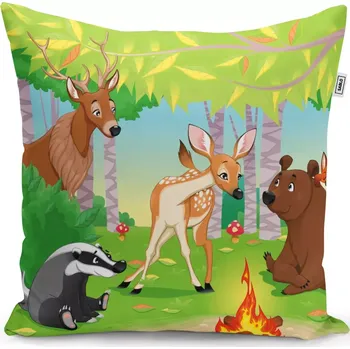 Polštář Sablio Polštář Lesní zvířátka 2 - 40x40 cm