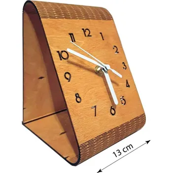 Hodiny Mácova dílna Dřevěné stolní hodiny, menší No.2 14x13x17cm, červený smrk