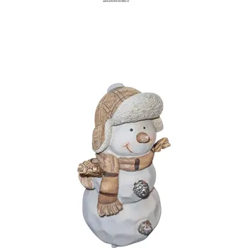 Vánoční dekorace Soška sněhuláka se zimní čepicí a šálou (Zimní dekorace)
