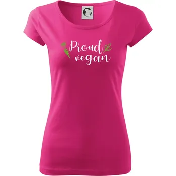 Dámské tričko Proud vegan - Dámské triko Pure - M ( Purpurová )