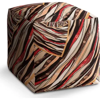 Taburet Sablio Taburet Cube Pruhovaný motiv: 40x40x40 cm