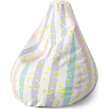 Sedací pytel Sablio Sedací vak Pear Pruhy a tečky štětcem - 70 x 95 x 15 cm