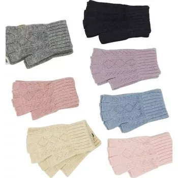 Rukavice Dámské pletené rukavice 2158 - Uni / růžová