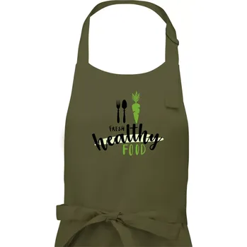 Kuchyňská zástěra Fresh healthy food - Pánská zástěra na vaření - Univerzální velikost ( Khaki )