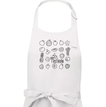 Kuchyňská zástěra Jsem frutarián - ovoce - Dámská zástěra na vaření - Univerzální velikost ( Bílá )