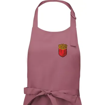 Kuchyňská zástěra Hranolky v kapse - Pánská zástěra na vaření - Univerzální velikost ( Starorůžová )