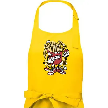 Kuchyňská zástěra Hranolák - Pánská zástěra na vaření - Univerzální velikost ( Žlutá )