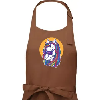 Kuchyňská zástěra Rasta unicorn - Dámská zástěra na vaření - Univerzální velikost ( Kakaová )