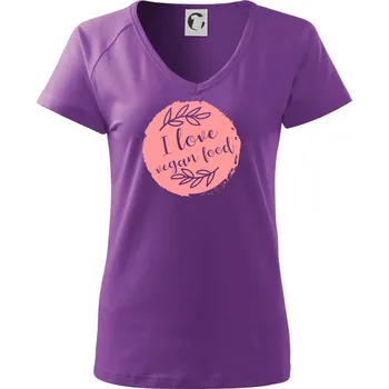 Dámské tričko I love vegan food - Tričko dámské Dream - XS ( Fialová )
