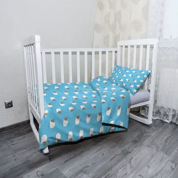 Povlečení Sablio Mikroplyšové dětské povlečení do postýlky Ovečky - 120x90 / 40x60