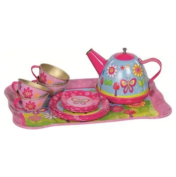 Dětská kuchyňka Metalowy Zestaw do herbaty Radosne Kwiatki Goki