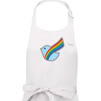Kuchyňská zástěra Duhová holubice - Pánská zástěra na vaření - Univerzální velikost ( Bílá )