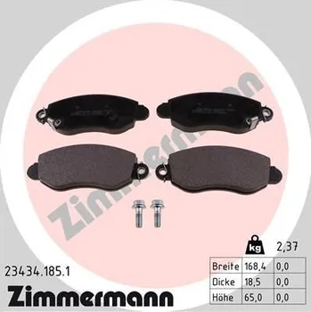 Brzdová destička Sada brzdových destiček, kotoučová brzda ZIMMERMANN 23434.185.1