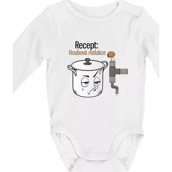 Recept houbová redukce - Body kojenecké s dlouhým rukávem - Dlouhý r. 3-6 měs ( Bílá )