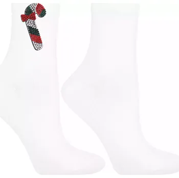 Dámské ponožky Dámské ponožky Sparkling Candy Cane - 38-41 / bílá