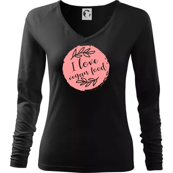 I love vegan food - Triko dámské Elegance - 2XL ( Černá )