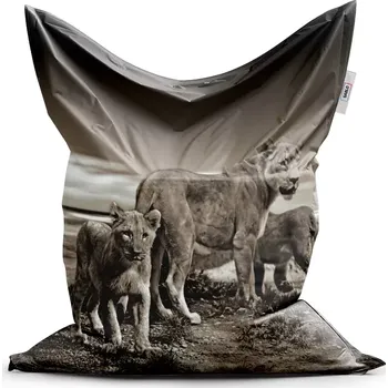 Sedací pytel Sablio Sedací vak Classic Lvice a lvíčata - 200x140 cm
