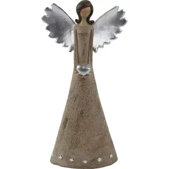 Soška anděla se srdcem Hnědá