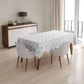 ubrus Sablio Ubrus Srdíčka na bílé - 145x240 cm