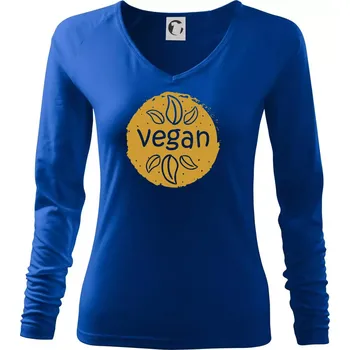 Dámské tričko Vegan hnědá kruh - Triko dámské Elegance - L ( Královská modrá )