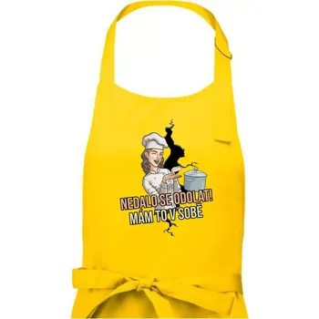 Kuchyňská zástěra Nedalo se odolat, mám to v sobě kuchařka - Dámská zástěra na vaření - Univerzální velikost ( Žlutá )