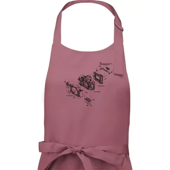 Kuchyňská zástěra Nákres Digitální fotoaparát - Dámská zástěra na vaření - Univerzální velikost ( Starorůžová )