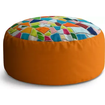 Taburet Sablio Taburet Circle Barevná mozaika: 38x48 cm