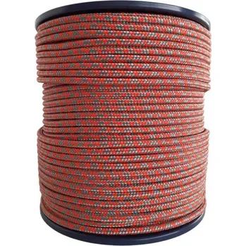 Železářství Lano pletené s jádrem PPV 8 mm, 16 pramenné, 200 m, oranžovo-šedé, ENPRO