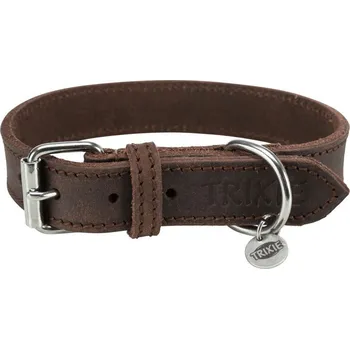 Obojek pro psa Trixie Kožený obojek RUSTIC - tmavě-hnědá Velikost: XS-S: 27-34cm/18mm