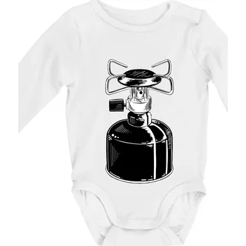 Kempingový vařič - Body kojenecké s dlouhým rukávem - Dlouhý r. do 3 měs ( Bílá )