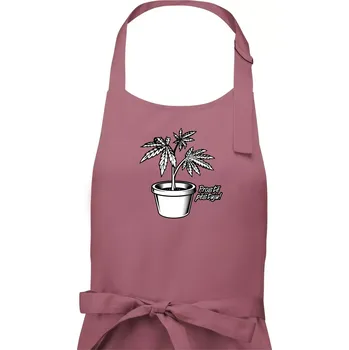 Kuchyňská zástěra Konopi prostě pěstuju - Dámská zástěra na vaření - Univerzální velikost ( Starorůžová )