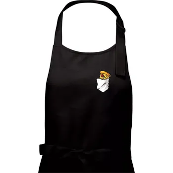 Kuchyňská zástěra Pizza v kapse - Dámská zástěra na vaření - Univerzální velikost ( Černá )